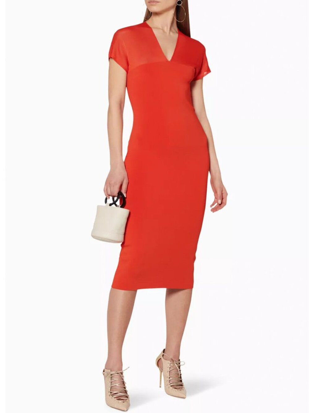 Theory Orange Kimono Illusion Dress Size M